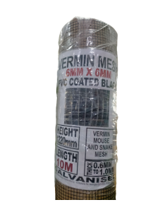 Galvanized Wire Vermin Mesh DELIVERED Fencing 1220mm x 10m - 6mm x 6mm Squares BLACK