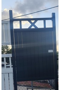 Black White Dark Grey Hamptons Fence & Gate Panels – Aluminium Slats – Custom Sizes