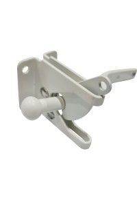 High Quality Gate latch in White - Has a padlock hole lock