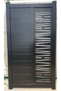 Swing Side Gate - Premade 1000w x 1800h with Hinges - Gloss Black