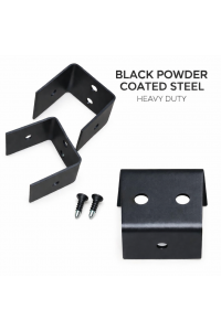 Black 40x40mm Saddle Bracket - 12-Pack Used for FRONT FACING 40mm rails on Batten Fences