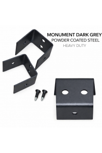 Dark Grey 40x40mm Saddle Bracket - 12-Pack Used for FRONT FACING 40mm rails on Batten Fences