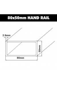 Hamptons 80x50mm Hand Rail - White Aluminium Powder Coated - Custom lengths