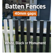 Dark Grey Monument BATTEN Fences- Custom Sizes SQM rates