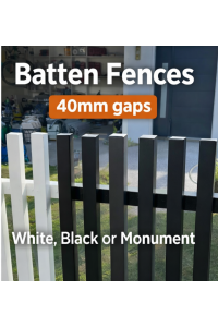 Modern 40mm BATTEN Fences- White Dark - Grey - Black -Custom Sizes SQM Guide