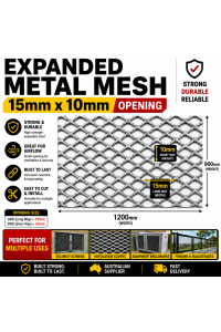 Flattened Expanded Aluminium Mesh Panels 15x10 PICKUP - Sheets - 900x1200mm - Rigid 2mm thick Diamond