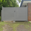 Double Swing Gates - CUSTOM Width and Height  - 8 Colour Slats SQM - Ready in 2 working Days
