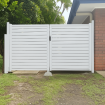 Double Swing Gates - CUSTOM Width and Height  - 8 Colour Slats SQM - Ready in 2 working Days