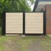 Double Swing Gates - CUSTOM Width and Height  - 8 Colour Slats SQM - Ready in 2 working Days