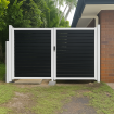 Double Swing Gates - CUSTOM Width and Height  - 8 Colour Slats SQM - Ready in 2 working Days
