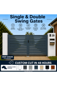 Double Swing Gates - Deep Ocean Blue - Custom Sizes