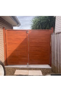 Merbau Alloy Double Swing Gates - CUSTOM Width and Height  -  SQM
