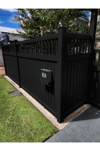 Black  - Vertical Gate or Fences or Sliding Gates -  80x50 Rails - 38mm Top battens - Privacy