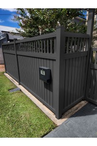 80mm x 50mm Chunky - Monument Dark Grey Vertical Fences & Gates -  80x50 Rails - 38mm Top battens
