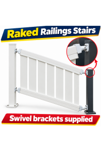 Chunky Vertical  DIY Stairs - 80mm x 50mm Fencing -  Top and Bottom Rails - DIY Raked- Custom Sizes