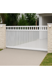 Hamptons Style SLIDING Gates with 65mm Slats on TOP and BOTTOM- DIY Kits - 5 colours
