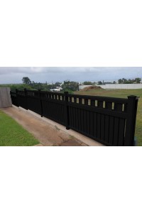 Slat Gates and  Fence Panels in Black with Slats on TOP and BOTTOM- DIY Kits