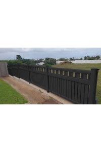 High End FENCE PANELS in Dark Grey with Slats on TOP and BOTTOM- DIY Kits