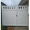 White Hamptons Slat Gates and  Fence Panels with Slats on TOP and BOTTOM- DIY Kits