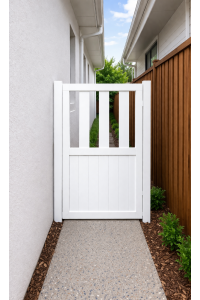 Hamptons Style - White SWING Gates with Slats on TOP and BOTTOM- DIY Kits