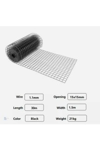 Galvanized BLACK Wire Mesh Fencing PICKUP - 15mm x 15mm Squares 30m Rolls 15x15mm