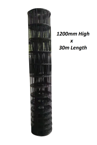 Black Welded Dog Mesh Graduated DELIVERED Fencing - 1.2m x 30m Galvanized