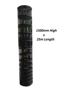 **Back in stock 10th May 26** Black Welded Dog Mesh Graduated DELIVERED Fencing - 1.5m x 25m