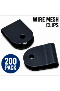 Wire Mesh Clip x200 - Fencing U Clip BLACK Stainless Clips