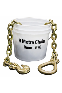 Drag Recovery Chain 8mm x 9m Long G80 + G70 Grab hooks DELIVERED