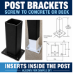 Post base Holder Delivered - fits inside 76mm posts Bases **6 Colours**