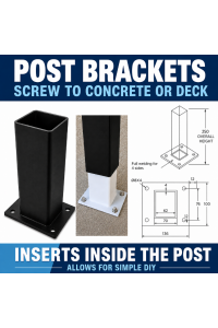 Post base Holder Pickup - fits inside 76mm posts Bases Black and White 