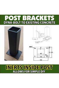 Post base Holder for concrete anchoring fits inside 76mm posts Bases Black and White