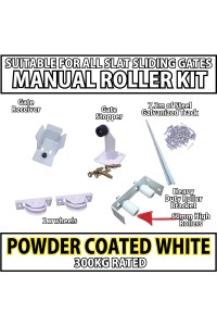Slat Sliding Gate Roller Kit - White and 7m Track