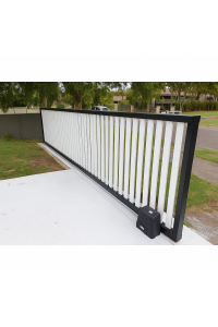 Black & White Sliding Slat Gate VERTICAL GATES SLATS - Made to Measure from Slats - SQM PRICE