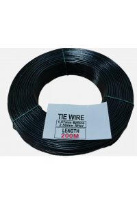 Tie Wire 200m DELIVERED 2.5mm Wire coated in PVC BLACK