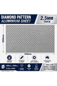 2.5mm Aluminium Diamond Sheet 1000x1200 DELIVERED