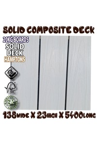 138mm Honorwood SOLID COMPOSITE DECKING  - HAMPTONS White  - Per Lineal Metre