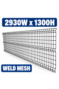 Weld Mesh Fence Arc 1300Hx2930mmW Black Fencing weldmesh Security Pet 