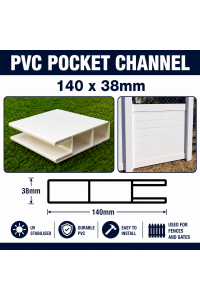 PVC Slat Slat Pocket Channel White – 3000mm Long