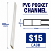 PVC Slat Slat Pocket Channel White – 3000mm Long