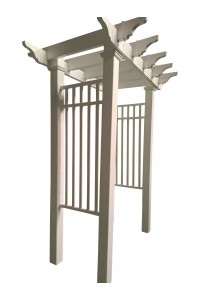 Entrance Arbour *DELIVERED* in White Polymer – Hamptons Look – Garden Arbor PVC