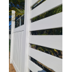 Horizontal White PVC Polymer Slat Fence